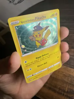 Pokemon Special Delivery Pikachu SWSH074 Pokemon Center Promo - NM w/Swirl - Image 3