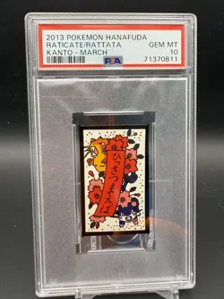 2013 POKEMON HANAFUDA KANTO MARCH RATICATE/RATTATA PSA 10 - Image 1