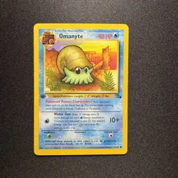 Pokemon TCG Omanyte 52/62 1st Edition Fossil Common WOTC - Image 1