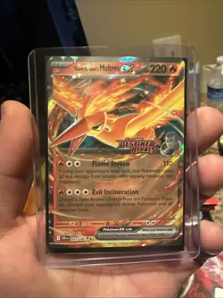 Pokemon TCG Team Rockets Moltres EX Destined Rivals 031/182 Stamped UPC Promo - Image 1