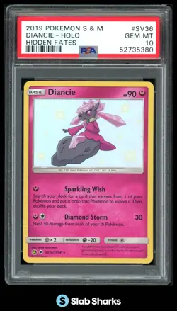2019 POKEMON SUN & MOON HIDDEN FATES #SV36/SV94 DIANCIE HOLO PSA 10 - Image 1
