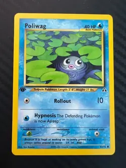 Pokemon TCG Poliwag 62/75 Neo Discovery Regular 1st Edition LP - Image 1