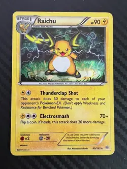 Pokemon TCG Raichu XY BREAKthrough 49/162 Cracked Ice Holo Rare DMG - Image 1