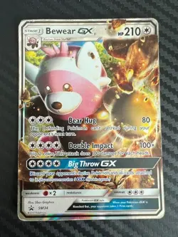 Pokemon TCG Bewear GX SM Black Star Promo SM34 Promo DMG - Image 1