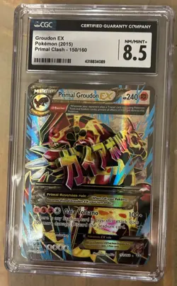 2015 POKEMON XY PRIMAL CLASH #151 FULL ART/PRIMAL GROUDON EX CGC 8.5 PSA - Image 1