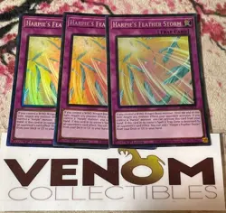 3x (M/NM) Harpie's Feather Storm RA01-EN073 Collector's Rare 1st Edition YuGiOh - Image 1