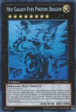 Yugioh! LP Neo Galaxy-Eyes Photon Dragon - GAOV-EN041 - Ghost Rare - 1st Edition - Image 1