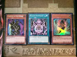YUGIOH GEARFRIED THE SWORDMASTER + GEARFRIED THE IRON KNIGHT + RELEASE RESTRAINT - Image 1