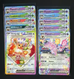 Lot of (10) Assorted Pokemon Prismatic Evolutions Ex's Cards w/ Eevee Promo + - Image 1