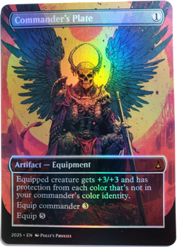 Commander's Plate FOIL Proxy Playtest Card Custom Skull Poster Anime Art Design - Image 1