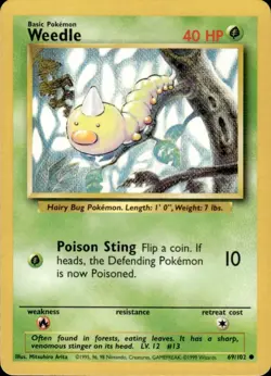 WEEDLE - 69/102 - Base Set - Pokemon Card - BC - Image 1