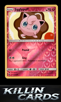 Reverse Holofoil Jigglypuff 133/214 Pokemon Common SM - Lost Thunder Card NM - Image 1