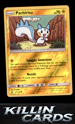 Reverse Holofoil Pachirisu 49/156 Pokemon Common SM - Ultra Prism Card NM - Image 1
