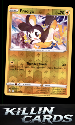 Reverse Holofoil Emolga 057/203 Pokemon Common SWSH07: Evolving Skies Card NM - Image 1