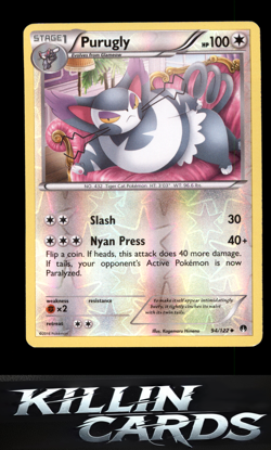 Reverse Holofoil Purugly 94/122 Pokemon Uncommon XY - BREAKpoint Card LP - Image 1