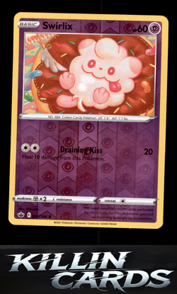Reverse Holofoil Swirlix 067/198 Pokemon Common SWSH06: Chilling Reign Card NM - Image 1