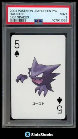 2004 POKEMON LEAFGREEN PLAYING CARDS HAUNTER 5 OF SPADES PSA 9 - Image 1