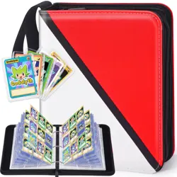 9 Pocket Zipper Card Binder for 400 Game Sports Cards w/ 5 Hard Sleeves - Image 1