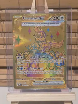 Terapagos EX 180/131: Prismatic Evolutions Hyper Rare Gold Card M/NM - Image 1