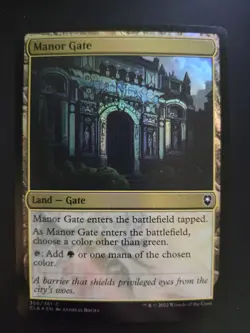 Manor Gate NM FOIL Commander Legends: Battle for Baldur's Gate MTG FREE SHIPPING - Image 1