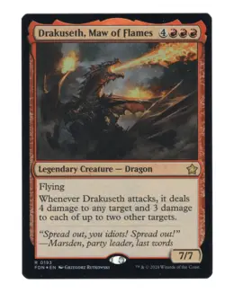 Drakuseth, Maw of Flames | FOIL | NM | MTG | 0193 | Rare | FDN - Foundations - Image 1