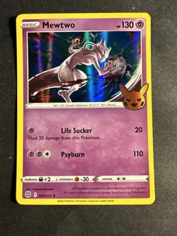 2022 Mewtwo Holographic Pokemon Sword Shield Trick or Trade Halloween 56/172 - Image 1