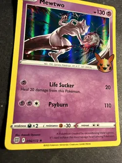 2022 Mewtwo Holographic Pokemon Sword Shield Trick or Trade Halloween 56/172 - Image 3