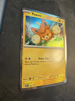 Pawmi 40 2024 Pokemon Scarlet Violet Cosmic Holo Holographic Black Star Promo - Image 2