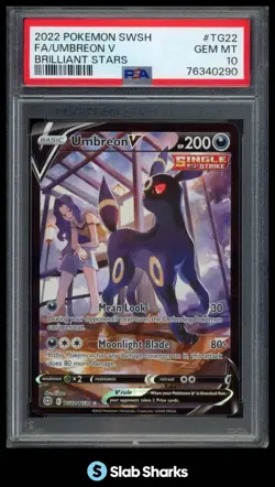 2022 POKEMON SWSH BRILLIANT STARS #TG22/TG30 UMBREON V TRAINER GALLERY PSA 10 - Image 1