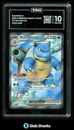 2023 POKEMON SV 151 - MEW EN #184/165 BLASTOISE EX ULTRA RARE TAG 10 - Image 1