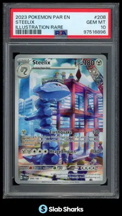 2023 POKEMON SV PARADOX RIFT - PAR EN #208/182 STEELIX ILLUSTRATION RARE PSA 10 - Image 1
