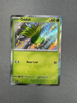 Pokemon Paldean Fates Oddish #092/091 MINT Baby Shiny Pokemon TCG RARE - Image 2