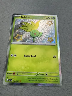 Pokemon Paldean Fates Oddish #092/091 MINT Baby Shiny Pokemon TCG RARE - Image 3