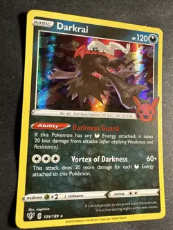 2022 Darkrai Holographic Pokemon Sword Shield Trick or Trade Halloween 105 /172 - Image 2