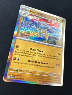 2023 Pokemon 151 Marowak 105 /165 English TCG Holographic Holo - Image 3