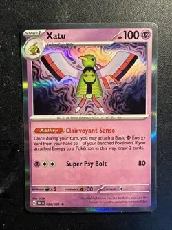 2024 Pokemon Scarlet Violet Paldean Fates Holo Holographic Xatu 26 /91 - Image 1