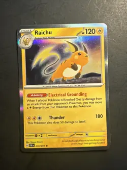2024 Pokemon Scarlet Violet Paldean Fates Holographic Holo Raichu 19 /91 - Image 1