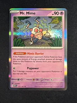 2023 Pokemon 151 Mr Mime 122 /165 English TCG Holographic Holo - Image 1