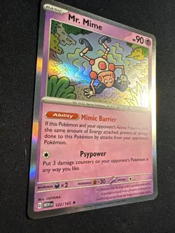 2023 Pokemon 151 Mr Mime 122 /165 English TCG Holographic Holo - Image 2