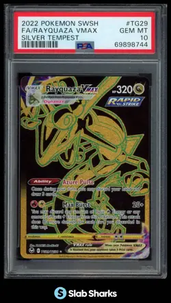 2022 POKEMON SWSH SILVER TEMPEST #TG29/TG30 RAYQUAZA VMAX TRAINER GALLERY PSA 10 - Image 1