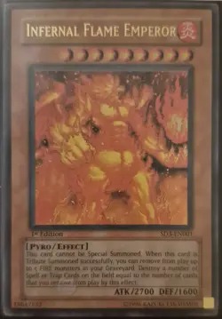 YuGiOh Infernal Flame Emperor Ultra Rare 1st Edition SD3-EN001 - Image 1