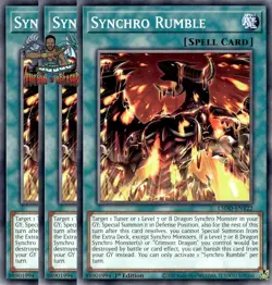 Yugioh! 3x Synchro Rumble L5DD-ENY22 Common 1st Ed NM - Image 1