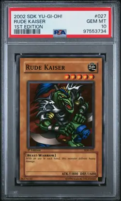 Rude Kaiser Yugioh 2002 SDK-027 Common 1st Edition PSA 10 - Image 1
