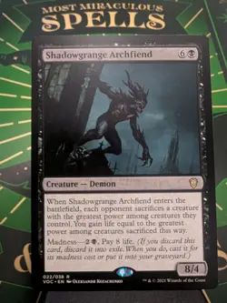 MTG Shadowgrange Archfiend Commander: Innistrad: Crimson Vow Regular NM - Image 1