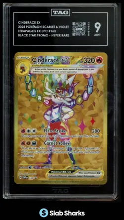 2023 POKEMON SV BLACK STAR PROMOS - SVP EN #163 CINDERACE HYPER RARE EX TAG 9 - Image 1