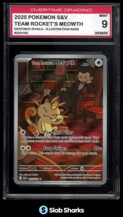 2025 POKEMON SV DESTINED RIVALS - DRI EN #203/182 TEAM ROCKET'S MEOWTH IR OT 9 - Image 1