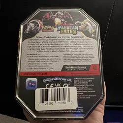 Pokemon TCG Scarlet & Violet Paldean Fates Great Tusk EX Factory Sealed Tin - Image 2