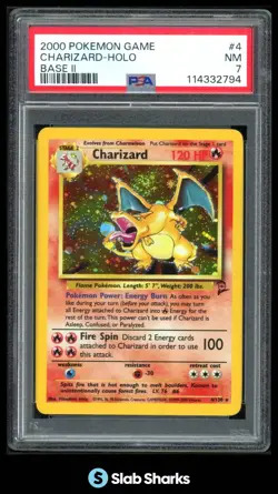 2000 POKEMON BASE SET 2 #4/130 CHARIZARD HOLO PSA 7 - Image 1