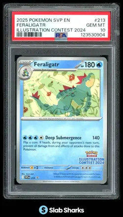 2023 POKEMON SV BLACK STAR PROMOS #213 FERALIGATR ILLUSTRATION CONTEST PSA 10 - Image 1