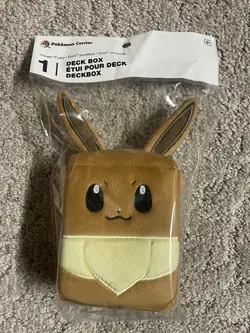Pokemon TCG Fuzzy Eevee Deck Box Pokemon Center New FACTORY SELAED SOLD OUT - Image 1
